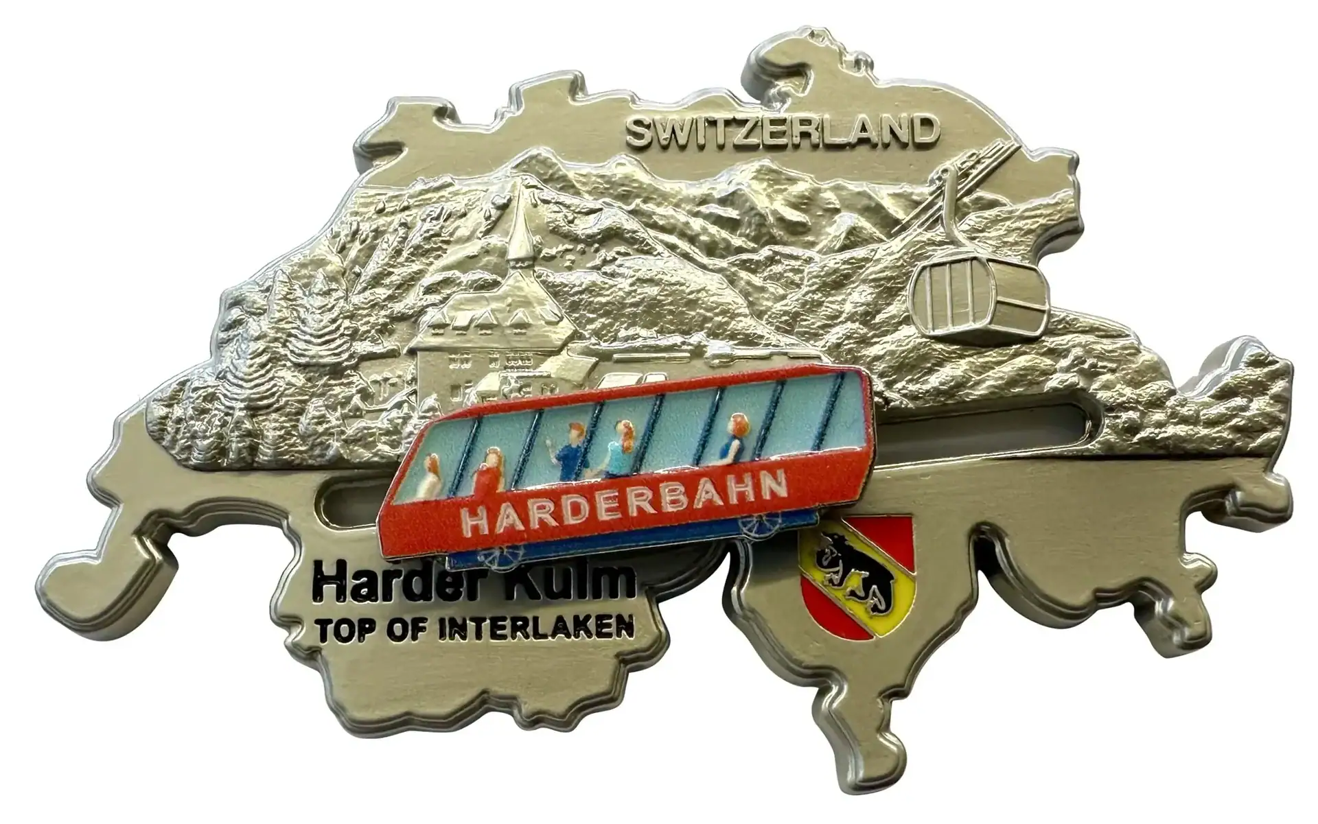 Metallstift der Schweiz mit Seilbahn und Harderbahn, ideal für Grosshandel Schweiz.